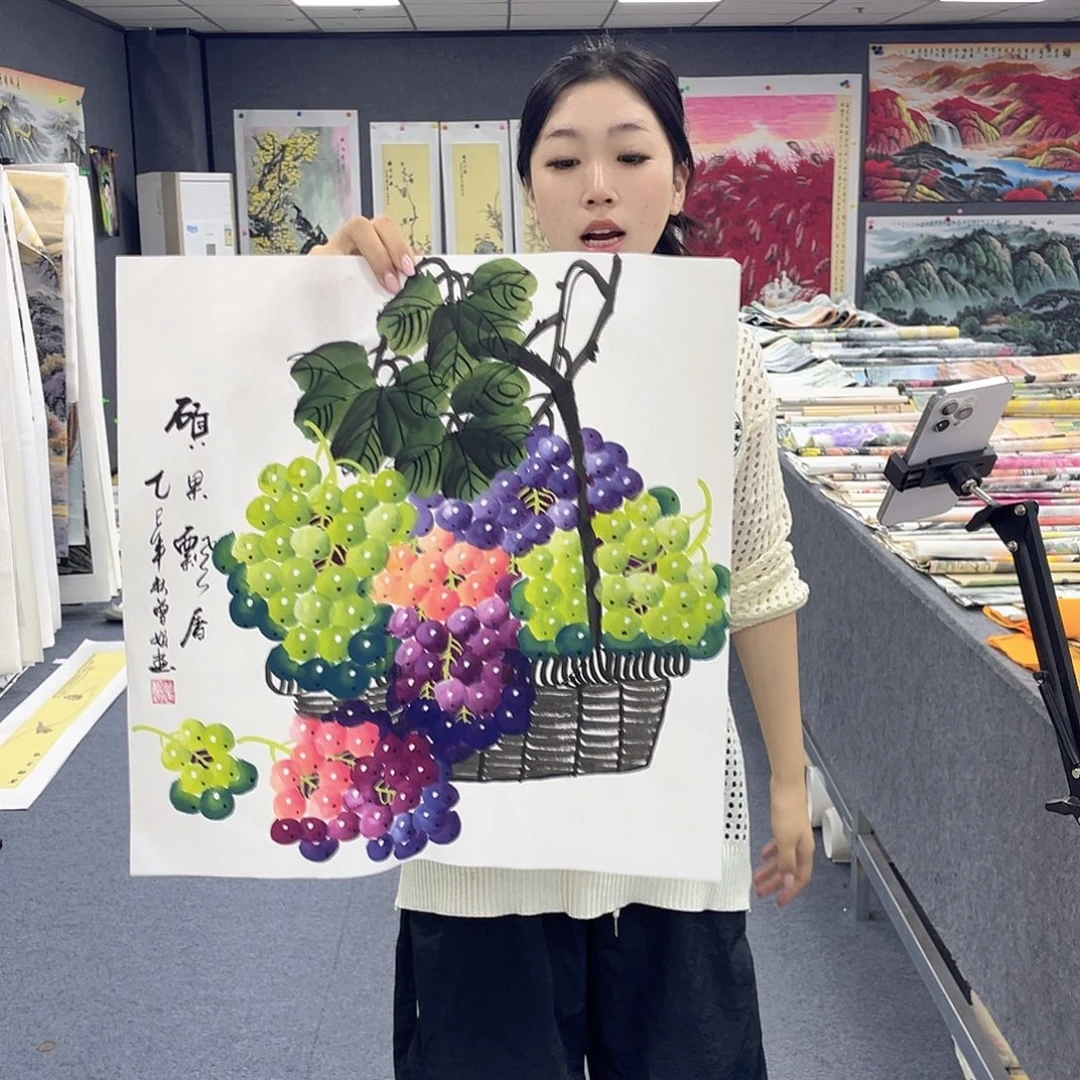 国画作品小姐姐放漏…