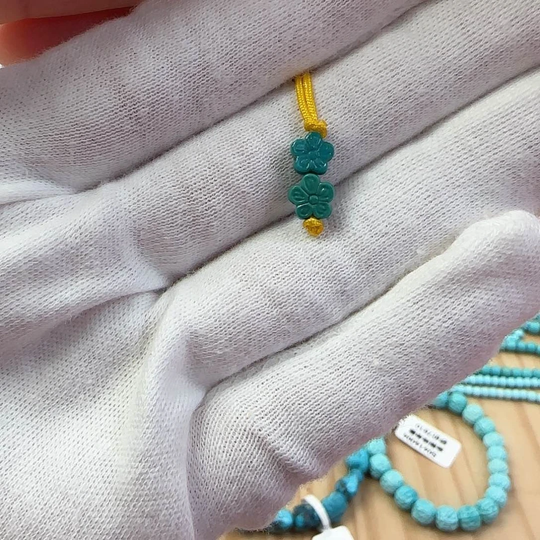 绿松石未镶嵌84玉化花花套装w