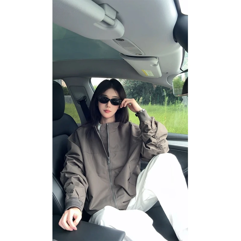 美式三防夹克外套男款秋季高级感cleanfit痞帅立领工装机车球服