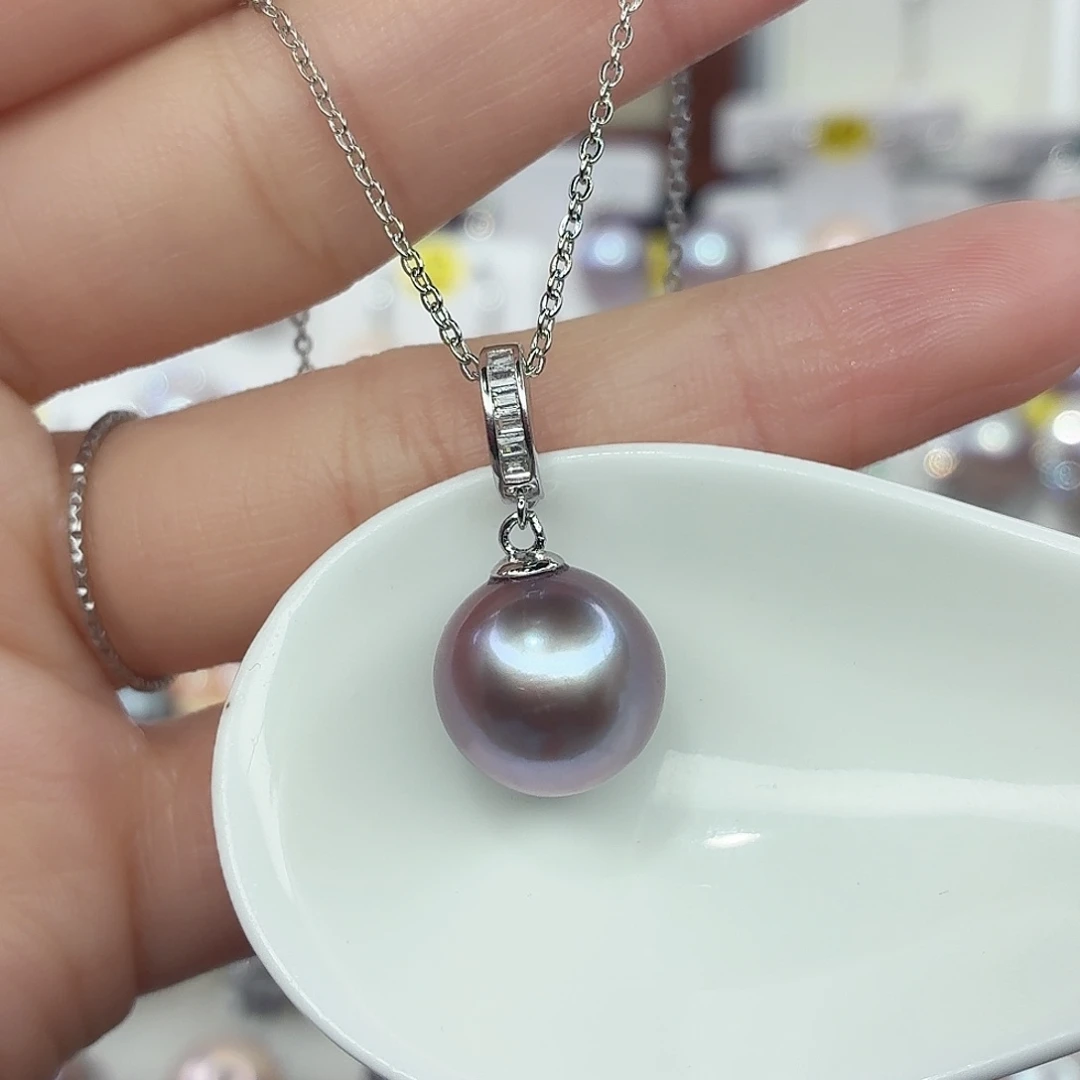 颈饰银S925镶嵌淡水珍珠F