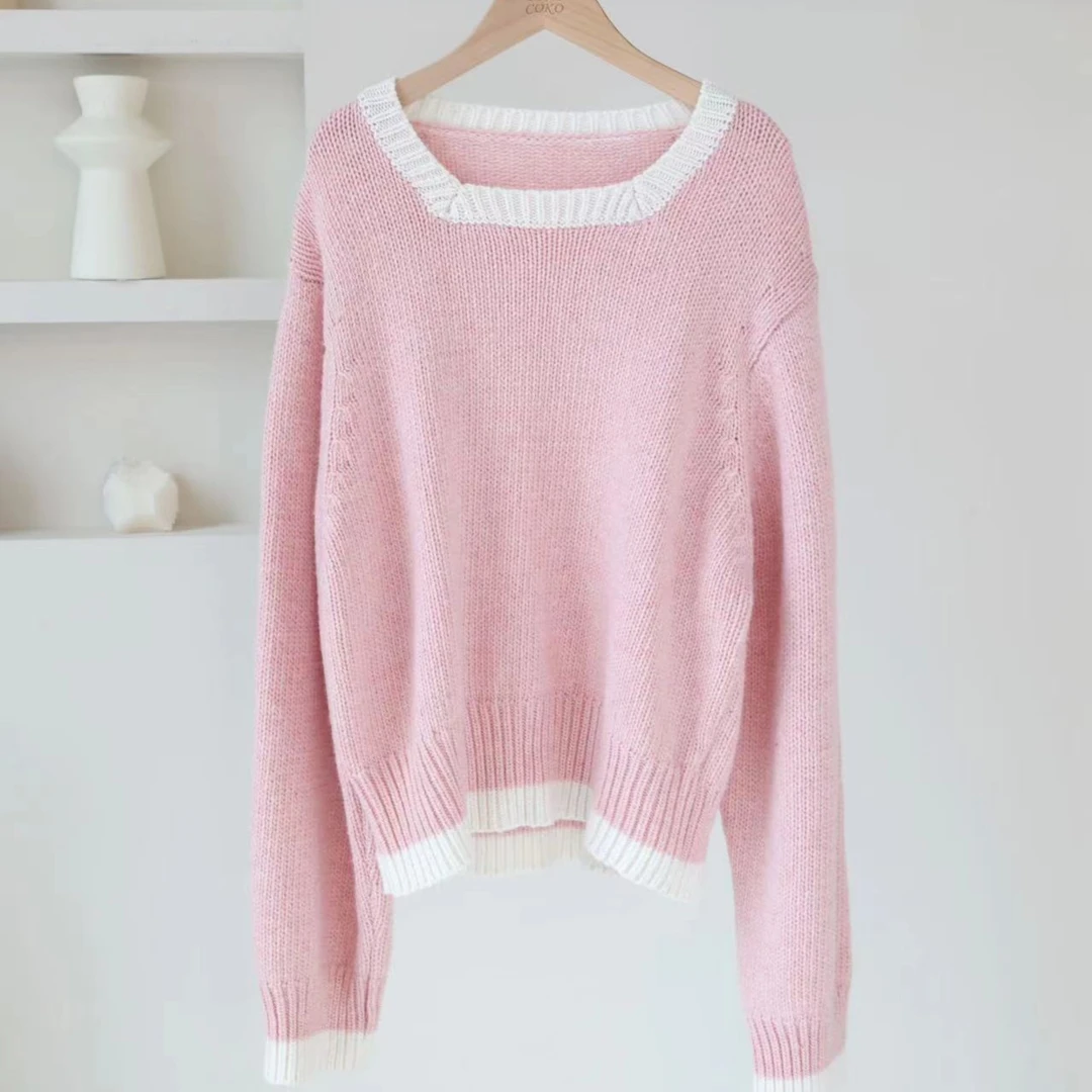 【MGDG】慵懒风宽松针织毛衣百搭时尚针织衫YSA_H375