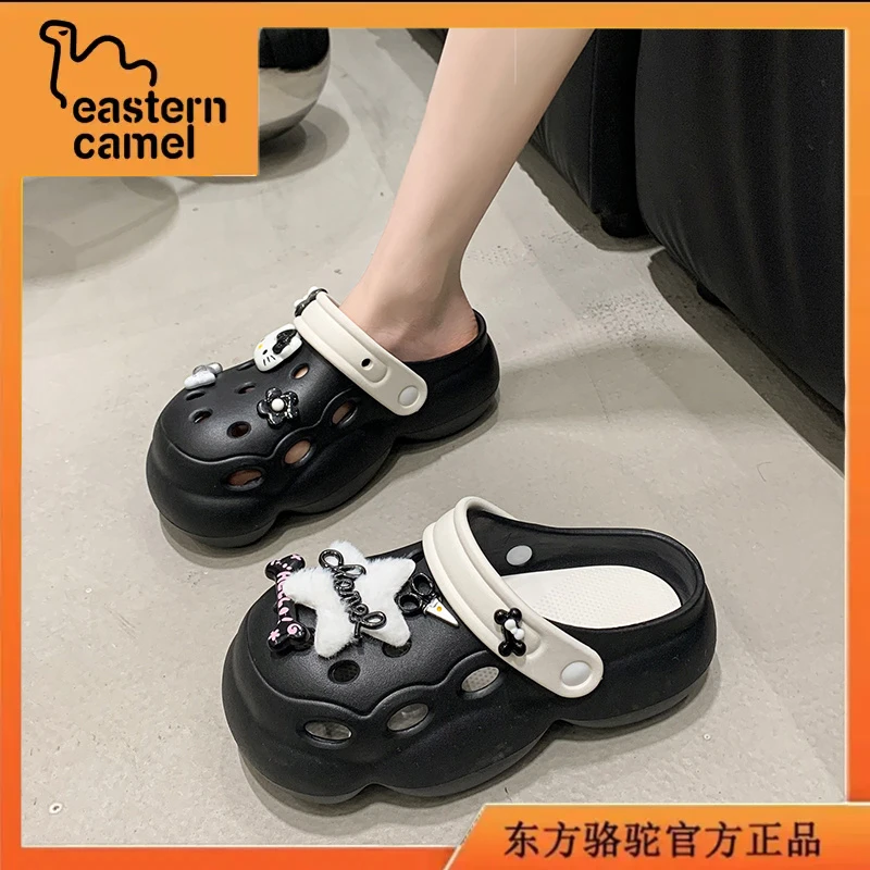 东方骆驼夏季凉鞋女凉拖鞋懒人一脚蹬百搭女士时尚软底耐磨洞洞鞋