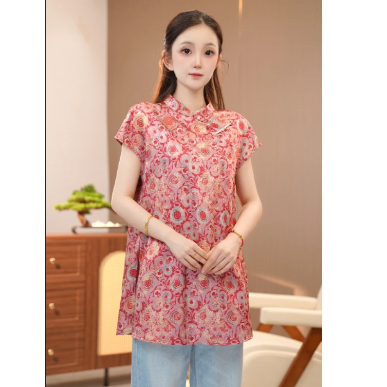 《雯一专属》减龄新中式百搭斜襟盘扣国风气质百搭时尚上衣