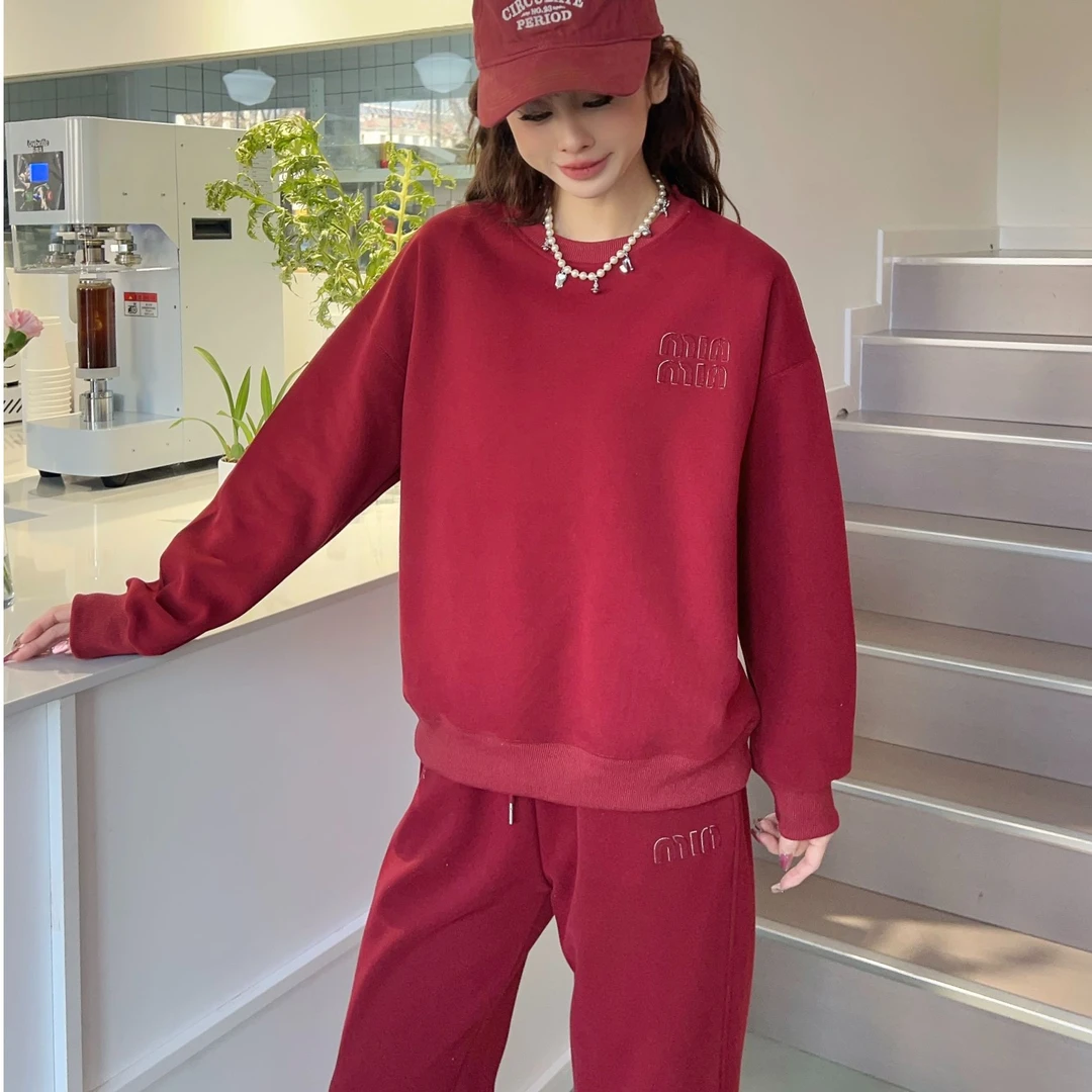 T089秋季新款韩版休闲时尚百搭贴布绣运动套装25-7