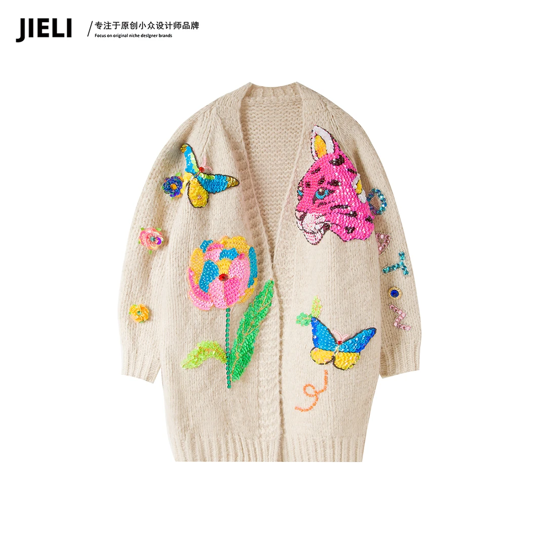 JIE LI/街力原创小众设计时尚高级感毛衣外套女Q10136