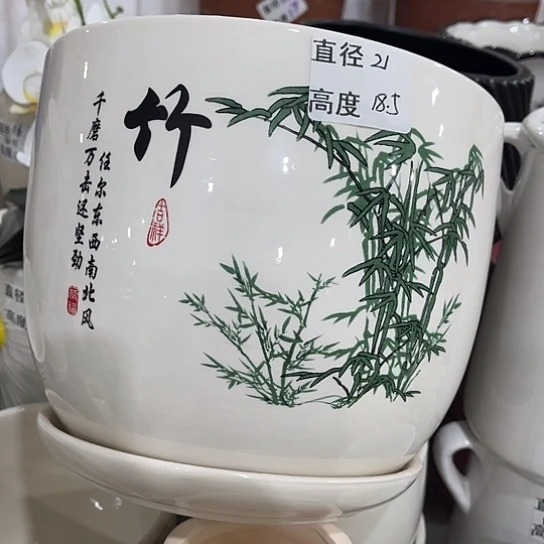 多肉绿植陶瓷花盆9.9包邮，有孔