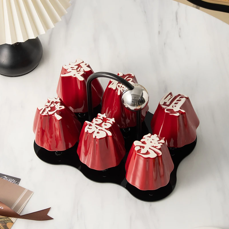 创意汉字水具新婚结婚敬茶杯套装家用水杯礼物乔迁新居改口杯送礼