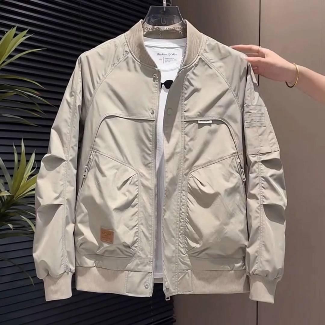 棒球服夹克男2025秋季新款工装潮牌男装美式复古修身飞行员外套男