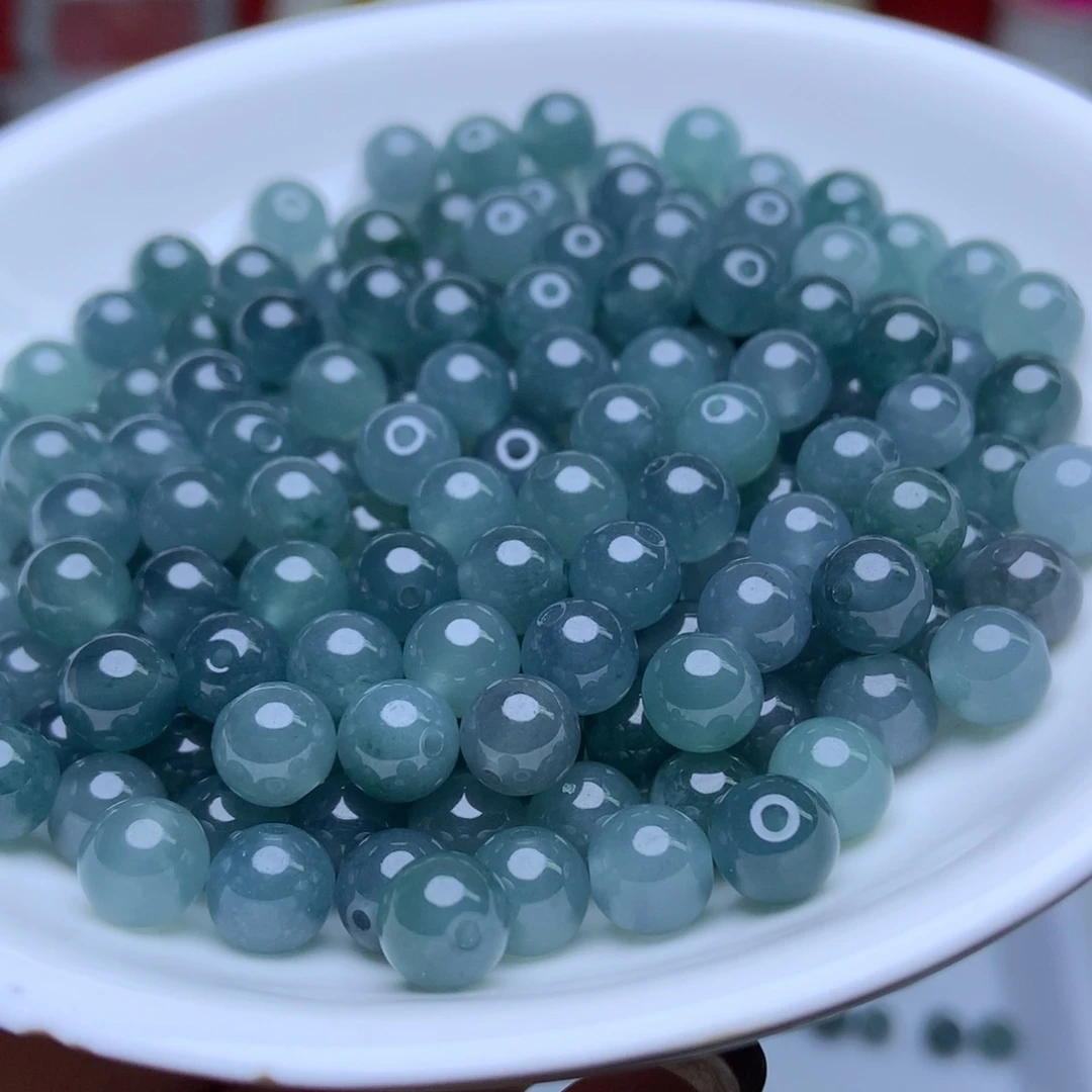 未镶嵌手链翡翠卡6.8冰蓝水10个