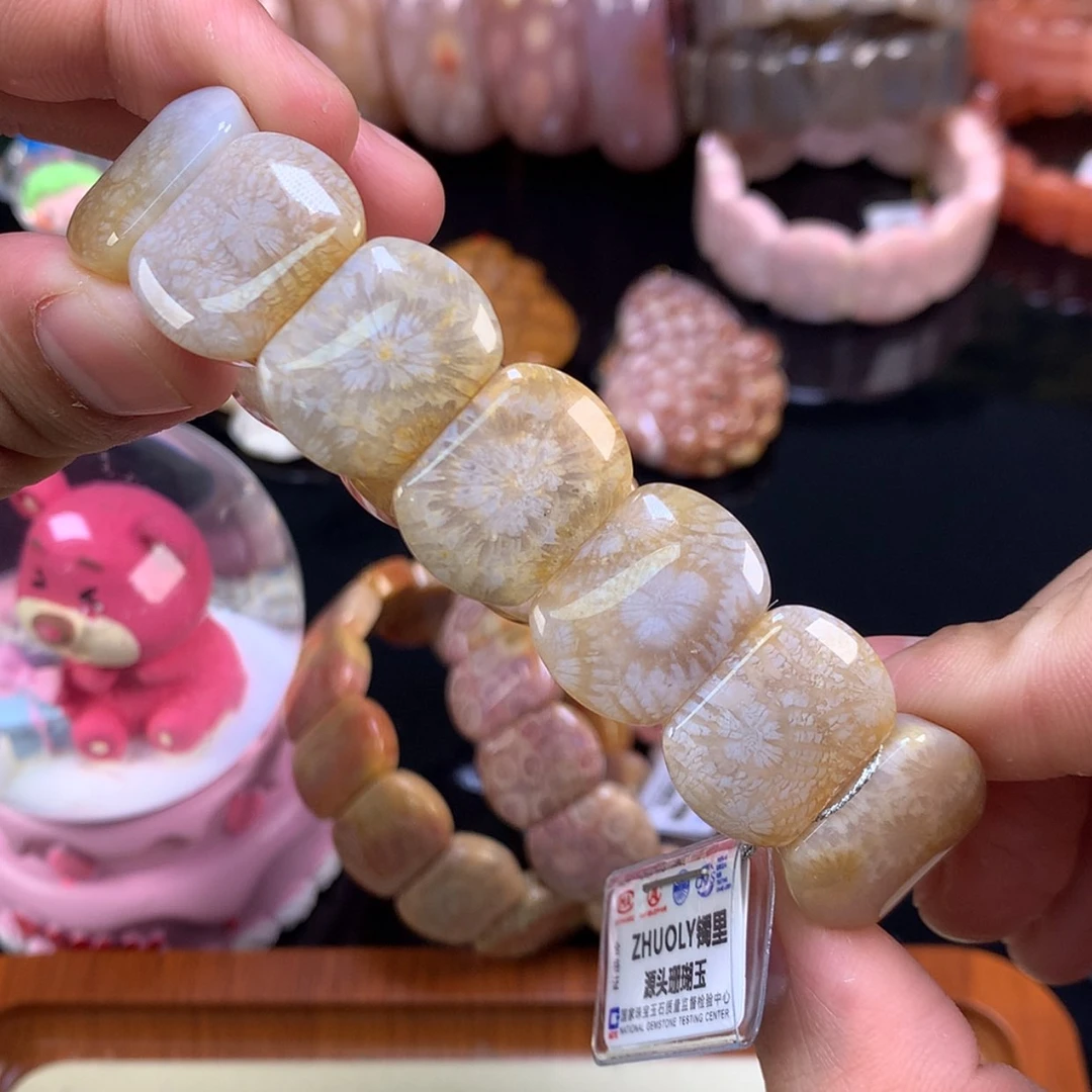 【闪购商品】颈饰未镶嵌硅化珊瑚（珊瑚玉）63号蝴蝶花➕大花花