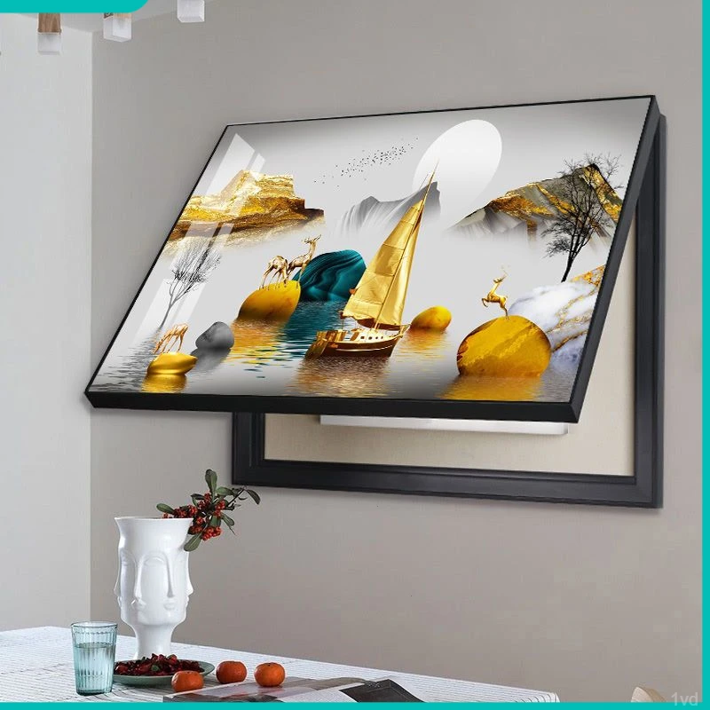 遮挡箱开关轻奢现代墙画艺术电闸简约电表箱装饰画免打孔客厅挂画