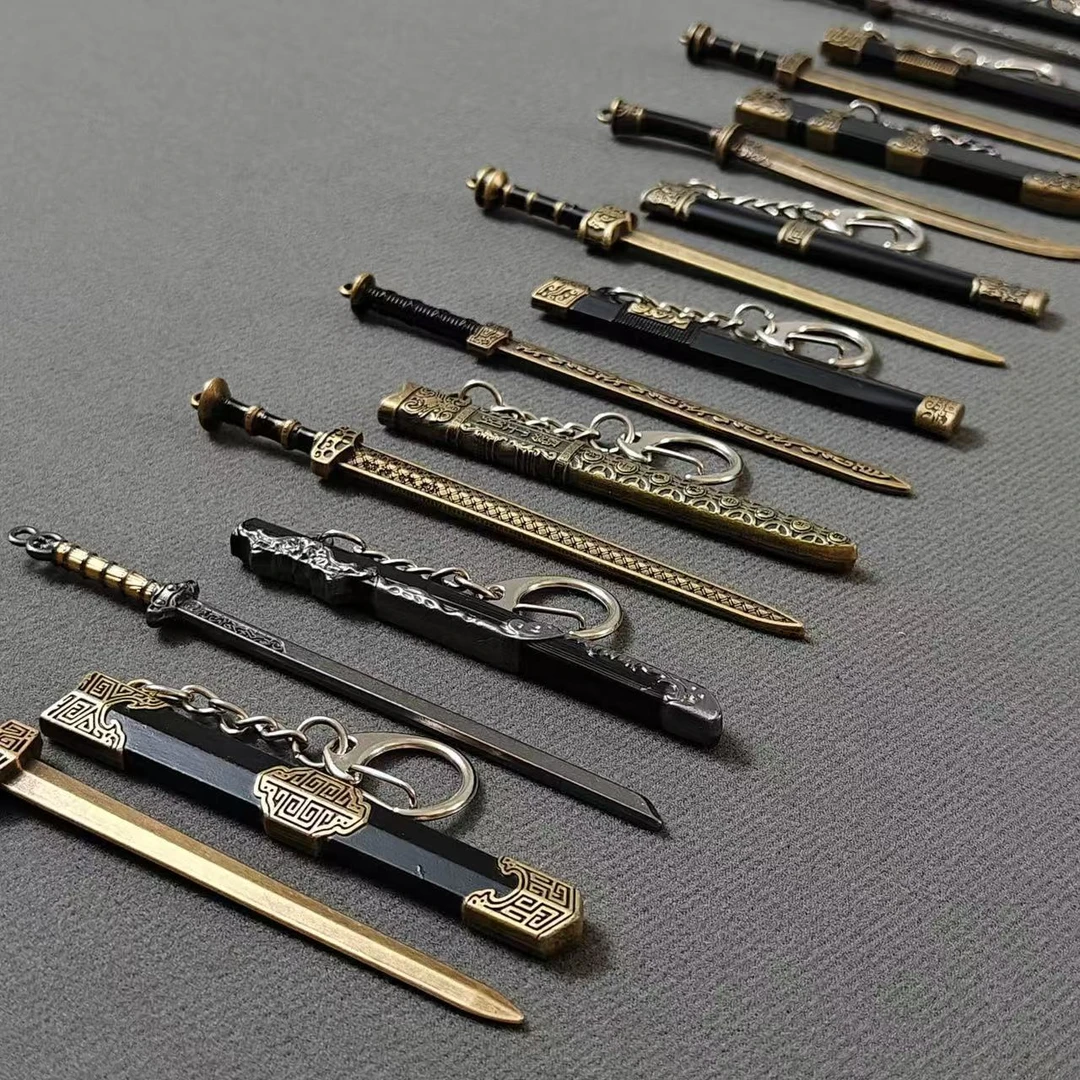 中国迷你名剑秦始皇越王勾践剑金属模型武器古代兵器古风摆件玩具