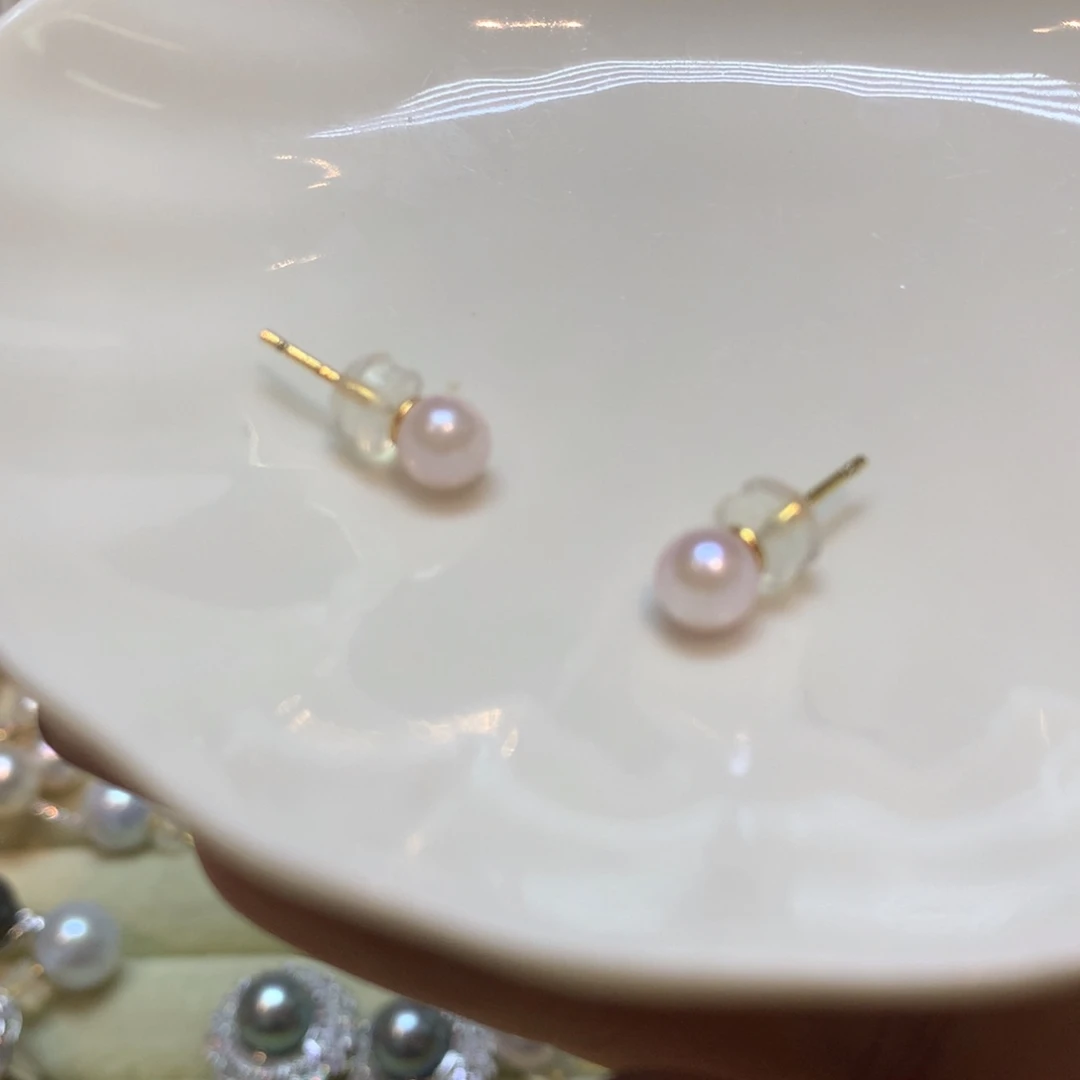 海水珍珠耳饰银S925镶嵌