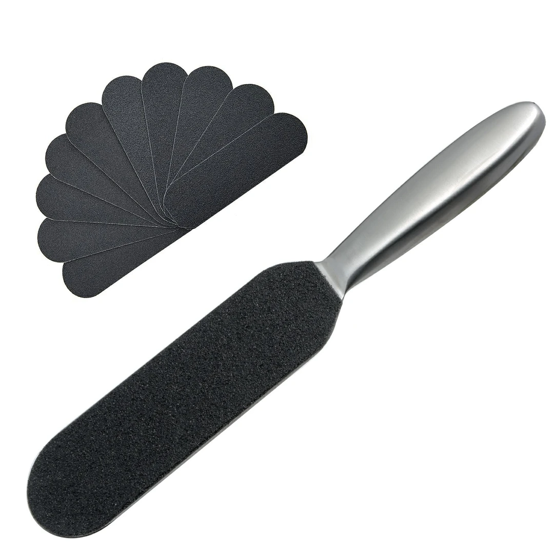热推不锈钢脚板锉玉砂纸脚搓板足部护理修老茧去死皮修脚套装