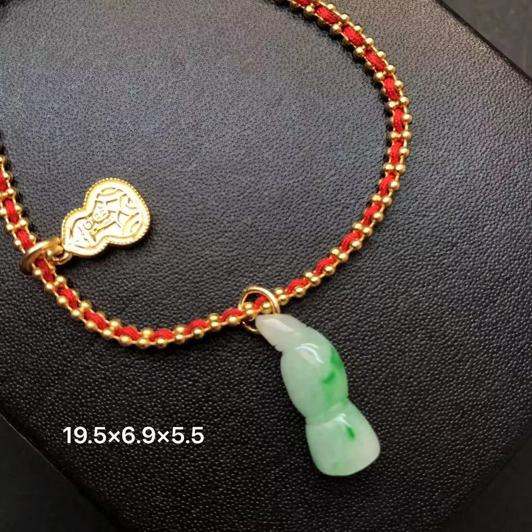 萃漫钰【福利款】天然翡翠A货缅料飘绿小莲藕小挂坠DIY可做手链