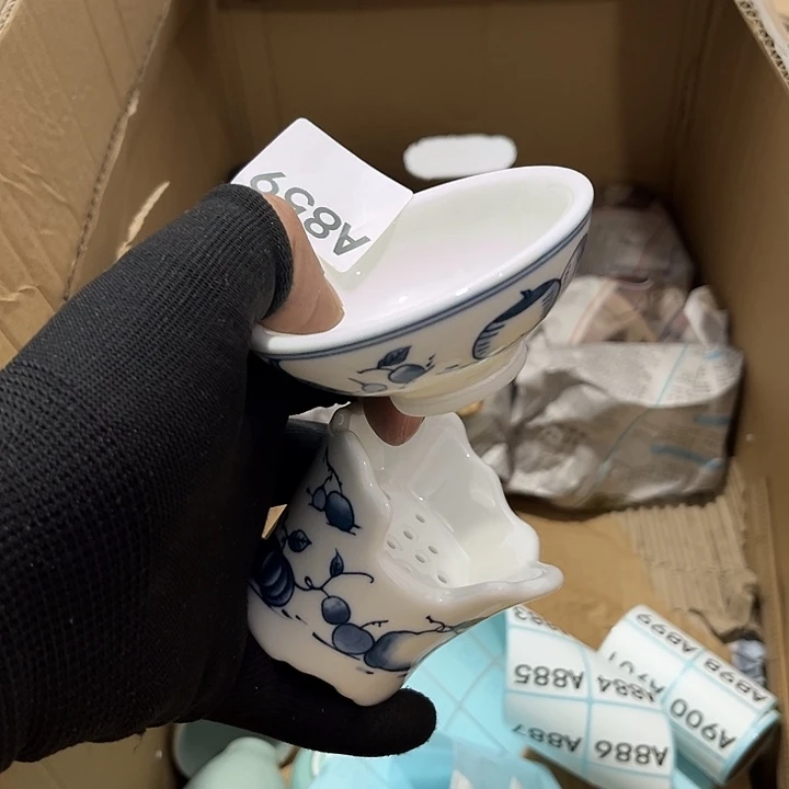 瓷片茶摆件工艺品摆件666
