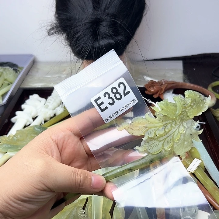 蛇纹石玉发饰合金❤️***