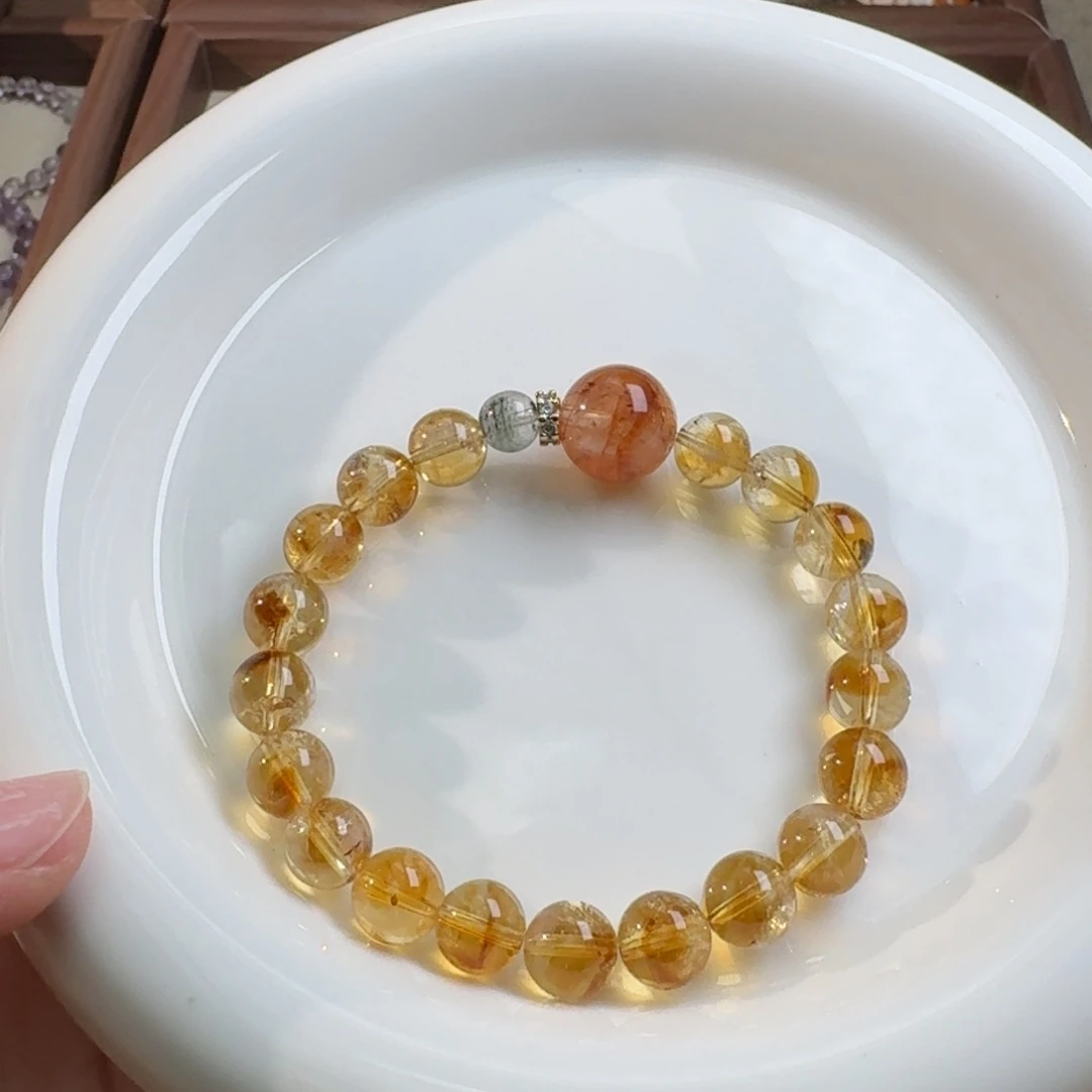 v***薇未镶嵌水晶手链黄塔晶