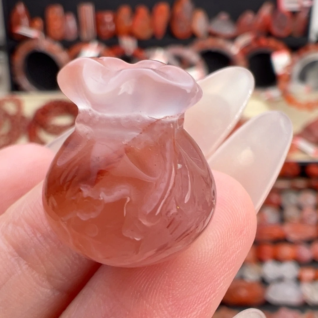 南红玛瑙未镶嵌颈饰福袋