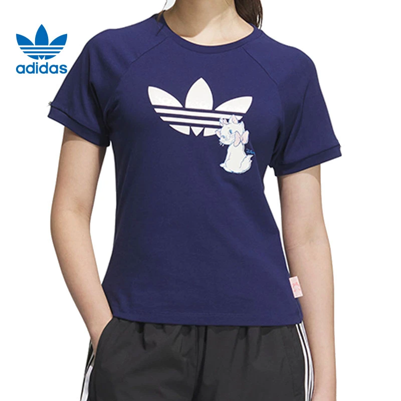 adidas阿迪达斯【大】三叶草女子运动休闲短袖T恤KC3096