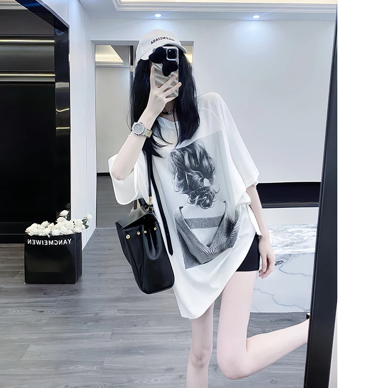 白色短袖t恤女夏季纯棉2025新款欧货洋气高级小众不撞衫独特上衣