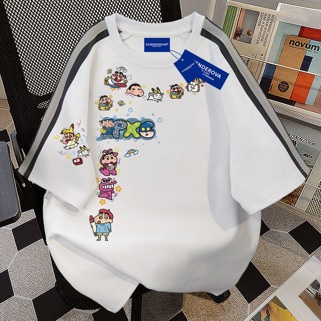 100%纯棉多巴胺短袖t恤情侣款2025夏季爆款热门显瘦甜美风上衣