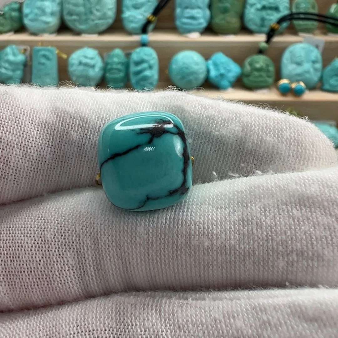 未镶嵌绿松石老型珠13.5x12.3mm