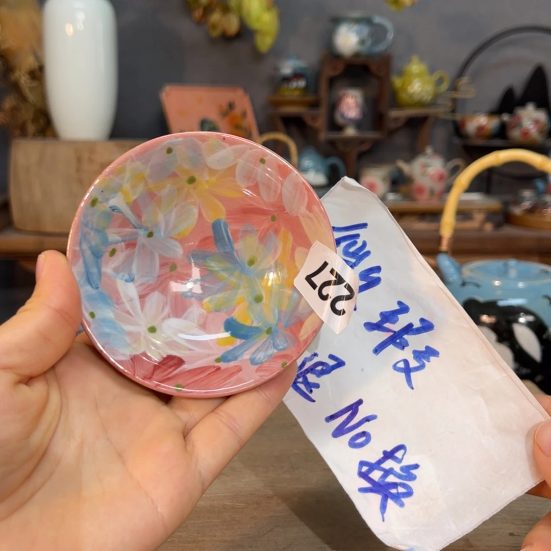 壶素浅陶瓷手工手绘