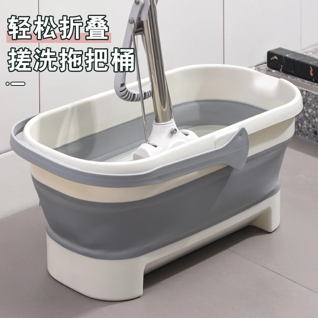 拖把折叠水桶塑料拖把桶提手储水拖地盆拖把家用一拖净免手洗方