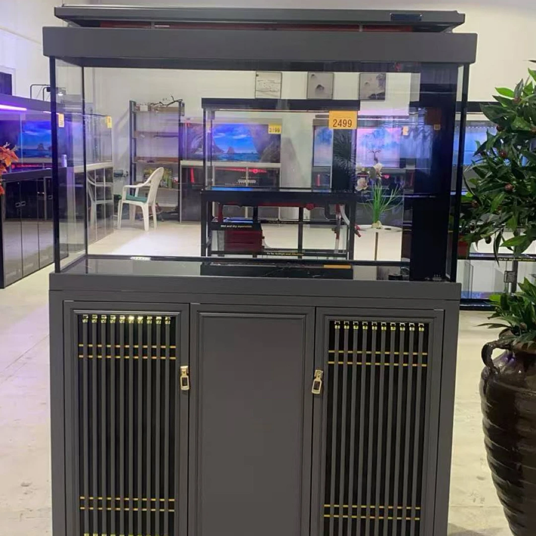 鱼妃妃新中式超白底滤落地客厅龙鱼锦鲤鱼缸水族箱