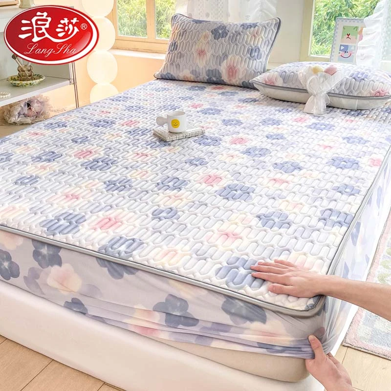 夏季冰丝乳胶凉席床笠单件床罩席梦思床垫保护罩2025年新款床套罩