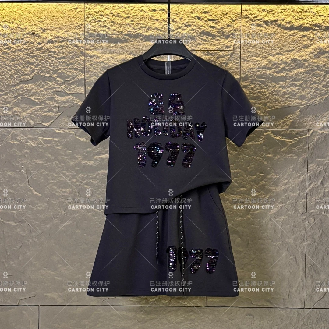 WMA-A330 设计师款- 减龄系列丨宽松版夏季T恤短裙休闲套装