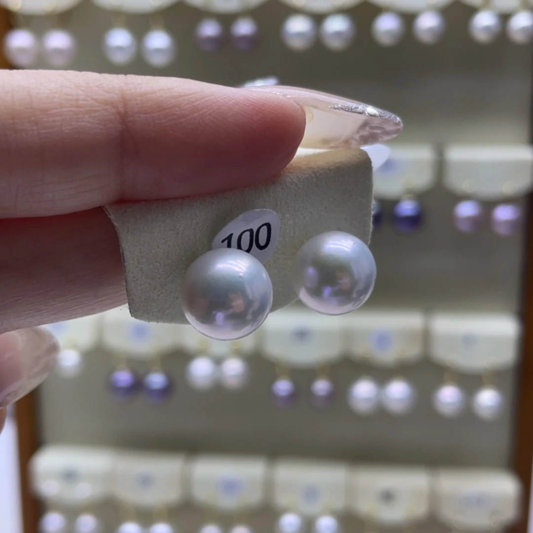 淡水珍珠耳饰18K金镶嵌