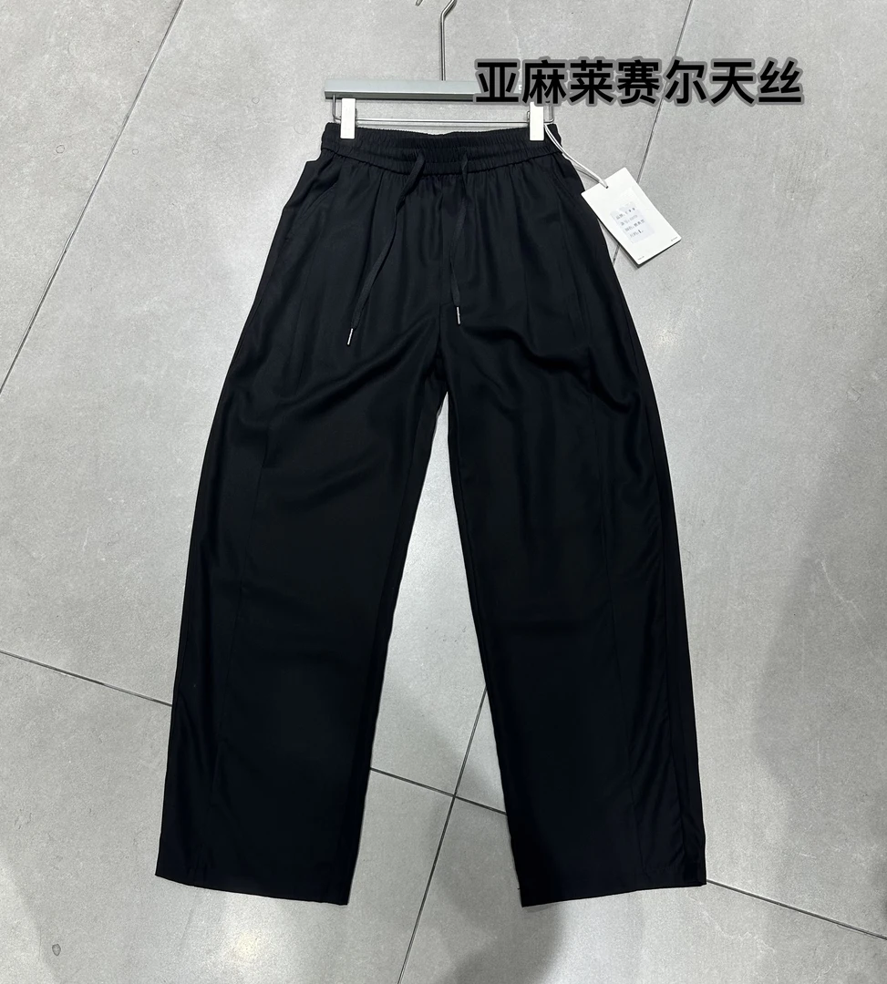 “亚麻莱赛尔天丝”夏季超薄慵懒阔腿透气舒适休闲直筒裤百搭Z-6070