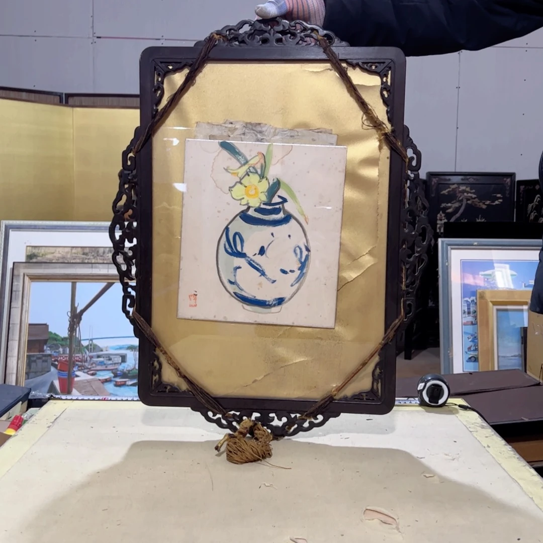 绘画屏风框画茶空间设计