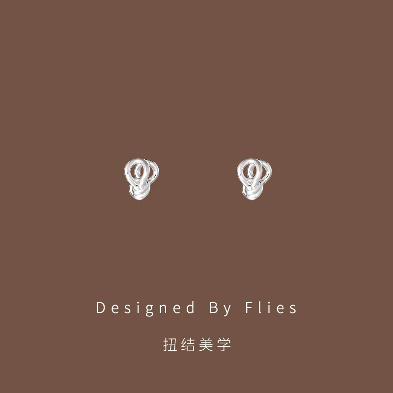 铜合金耳饰 扭结美学|光面扭结耳扣小众简约气质精致通勤耳饰
