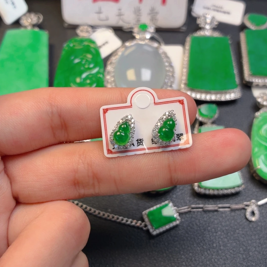 翡翠银S925镶嵌吊坠(不含链)