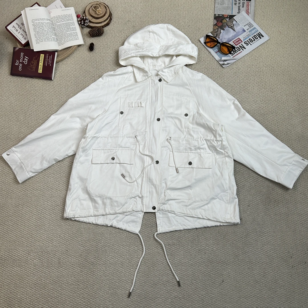 2025春季新款时尚百搭纯色连帽长袖外套9535