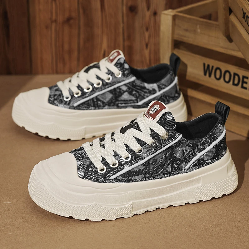 夏季休闲帆布男鞋透气防臭薄款厚底潮流百搭潮鞋低帮男士包头板鞋