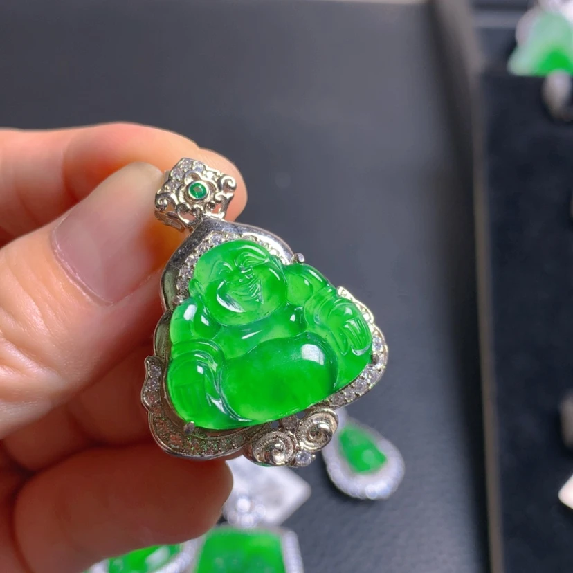 【闪购商品】翡翠银S925镶嵌吊坠(不含链)