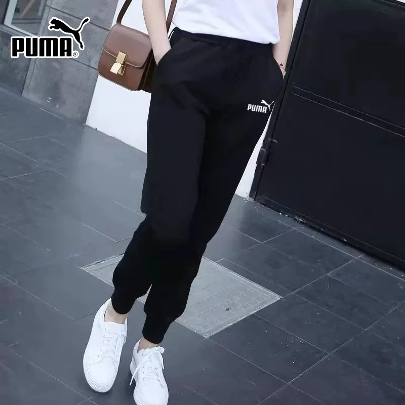 PUMA彪马女子运动裤2025新款针织长裤宽松休闲裤子束脚卫裤682126