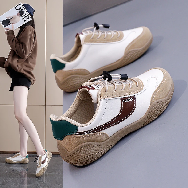 流光风学生小白鞋2025秋季新款女鞋休闲运动板鞋百搭阿甘鞋德训鞋