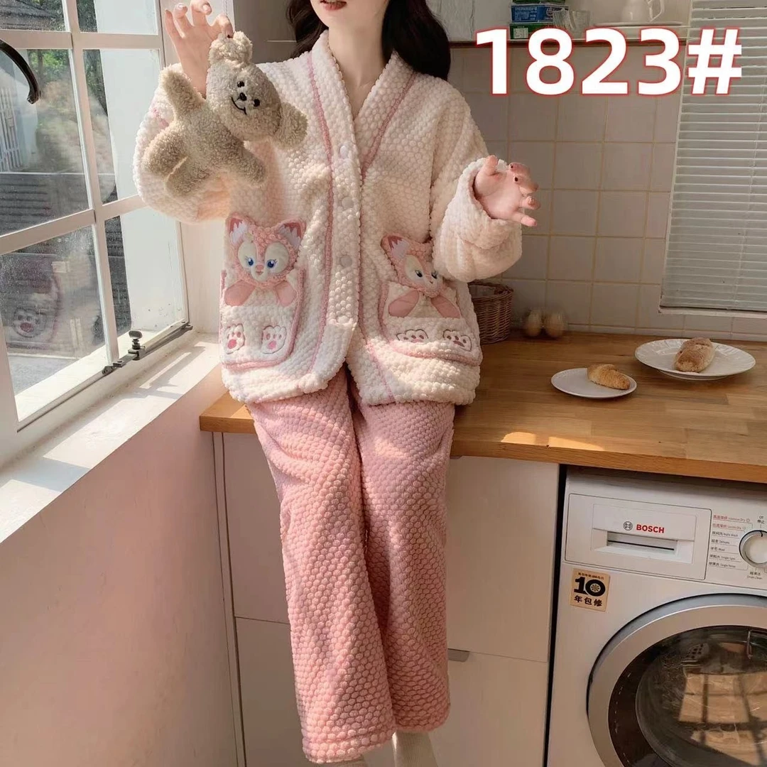 玲娜贝儿加厚版玫瑰复合绒甜美可爱睡衣家居服