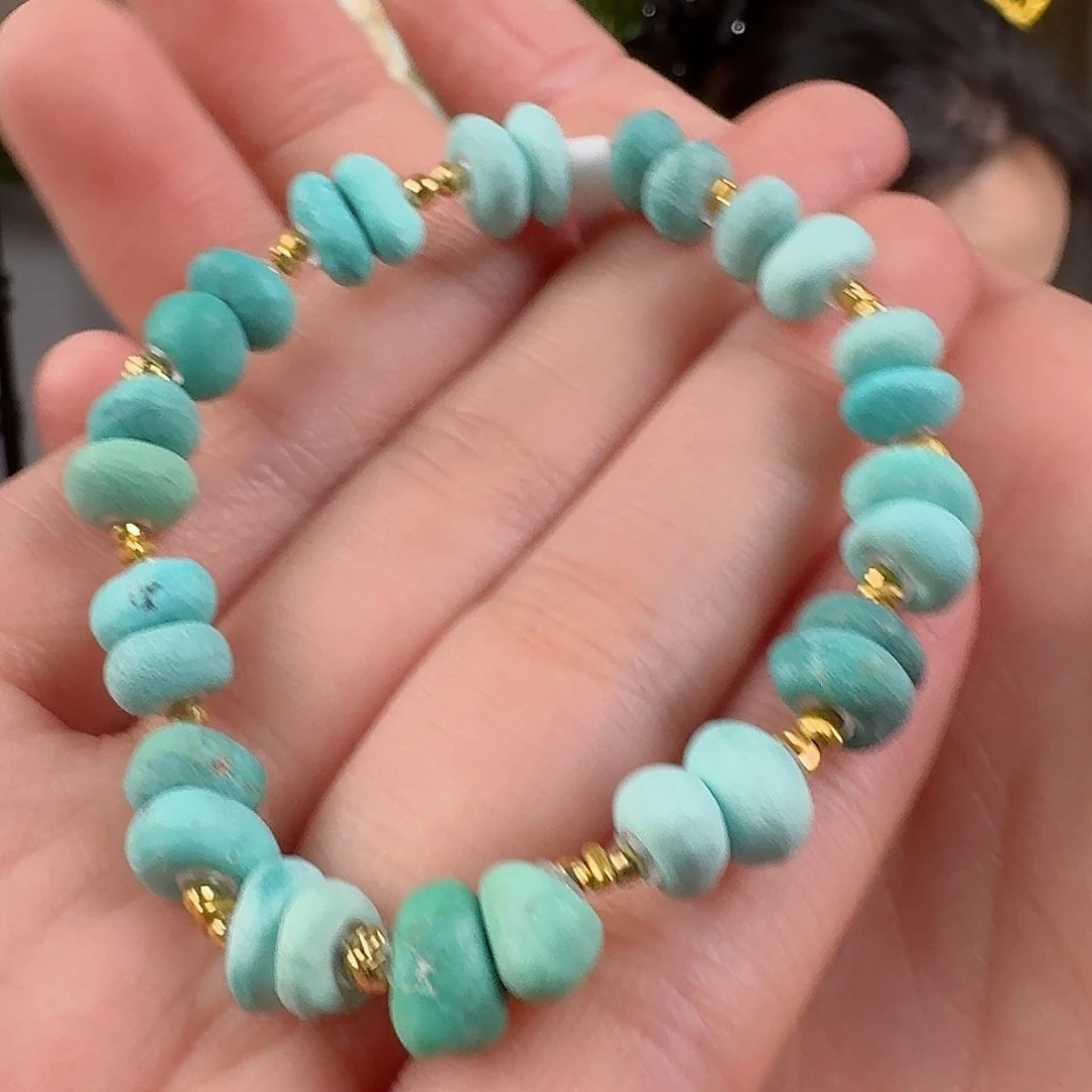 绿松石珠宝奇石18K金镶嵌