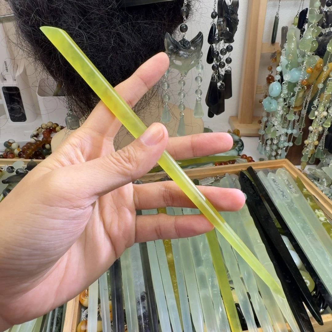 蛇纹石玉合金发饰