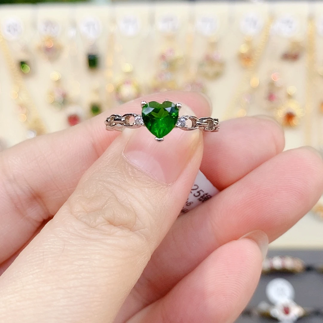 银S925镶嵌戒指透辉石