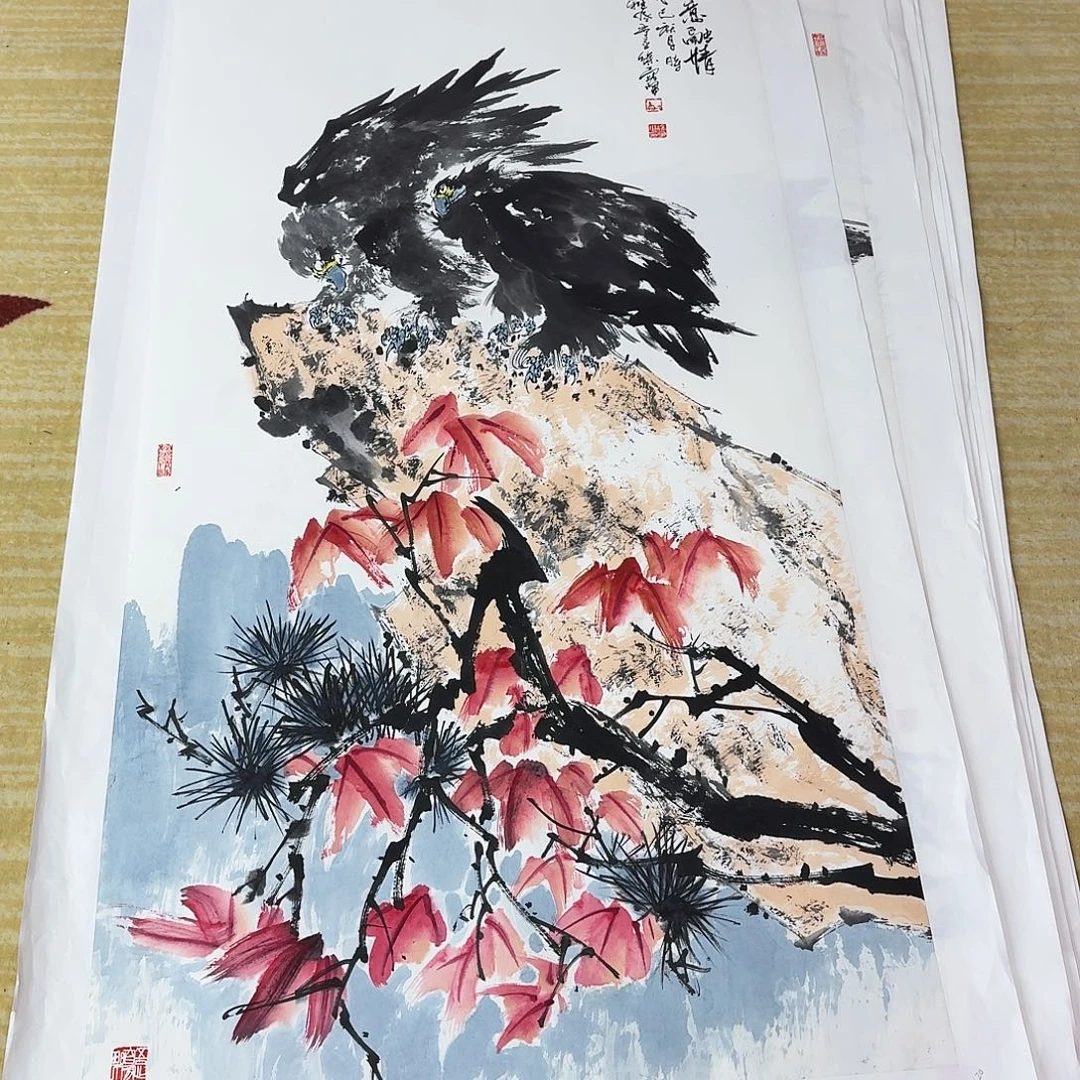 小***哥国画四尺整纸手绘作品