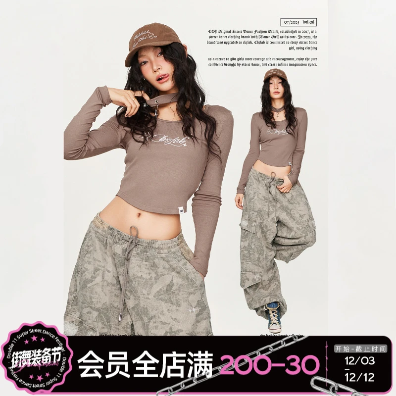 CBXLAB街舞潮牌废土破洞美式街头做旧感辣妹爵士上衣潮