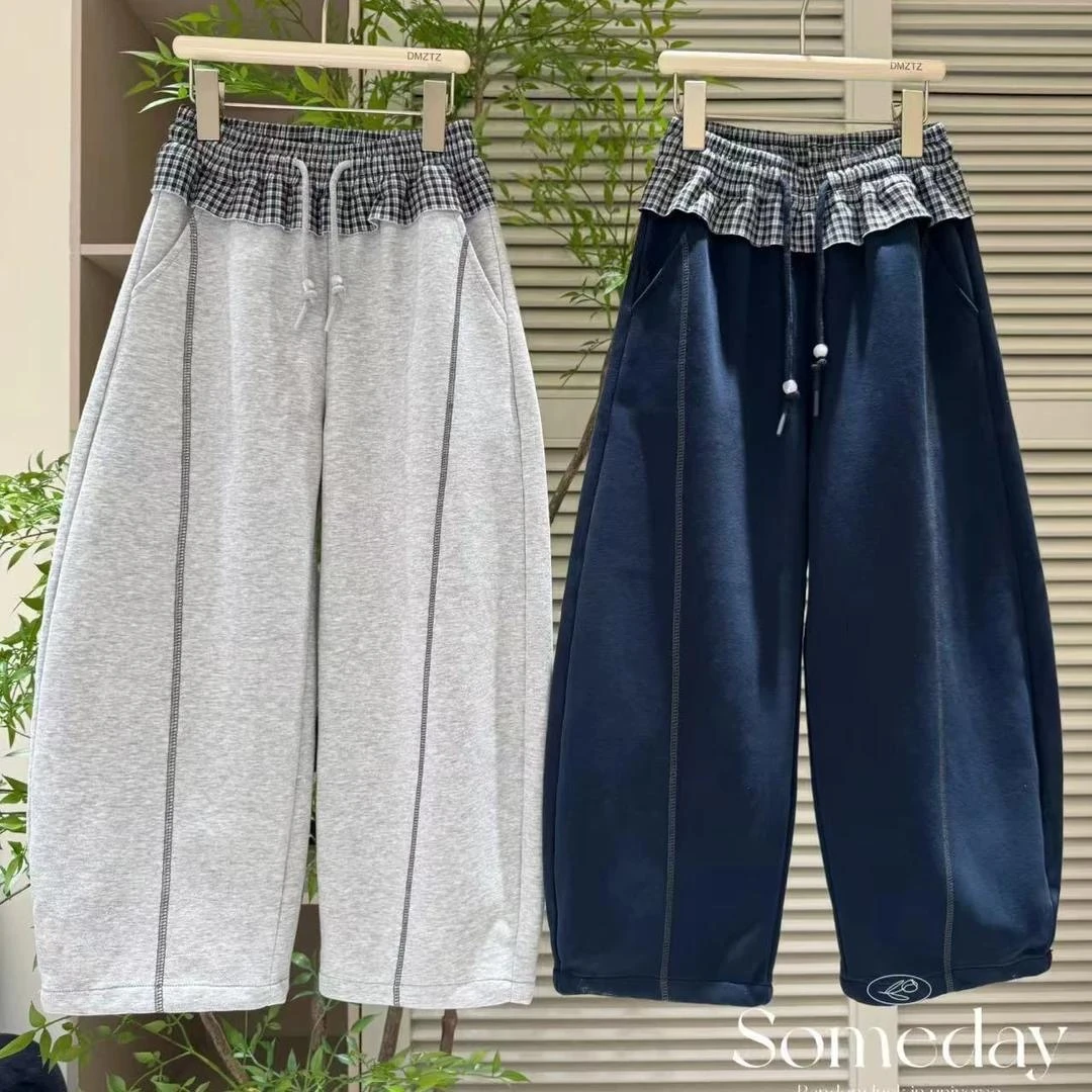 女童洋气秋冬休闲时尚弯刀裤中大童百搭韩版高腰宽松