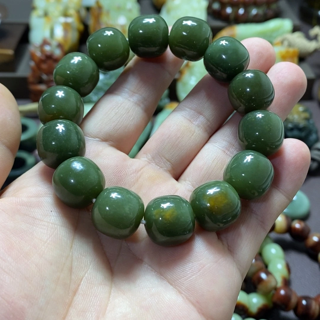 透闪石质玉未镶嵌手链16